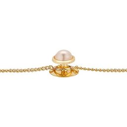 tripin Brass Kurta Buttons with Pearl Effect Stone and Chain TNSPKURTA1987 (Pearl) image 2