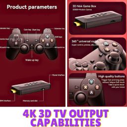 GROZA Wireless TV 4K 3D M33 2.4G Game Stick Output Support 45 emulators, 30k + Games 30k+Games GB with Action, Adventure, Fighting, Racing-image-85