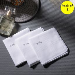 one8 By Virat Kohli Men's Anti-Bacterial Premium Cotton Handkerchief (Set of 3) ["White"] Handkerchief-image-84