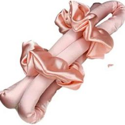 Silk curling ribbon, heatless hair curling set with2 Scrunchies, silk satin curler ribbon set, heatless curls(pack of 1) (pink) Hair Curler-image-22