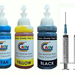 ASV Ink Refill 805 Ink Compatible Printer 100g X4Bottles with 4 Syringe Black + Tri Color Combo Pack Ink Bottle-picture-16