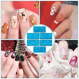 trexee Nail Art Stamping Plate Kit with Rectangular Steel Design Image Plates And Stamper or Scraper for Girl, Women & Female (4 Plates With 1 Stamper) image 3