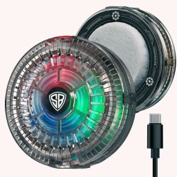SpinBot IceDot Mag Air Ultra Lite-Ultra Slim Magnetic Mobile Gaming Cooler|15W|RGB Light Gaming Accessory Kit-11