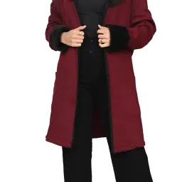 Fleece Solid Coat For Women-picture-18