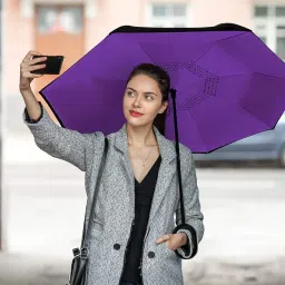 uk enterprise PACK 3 : C Type Handle Double Layer Inverted Upside Down Reversible Umbrella image 5