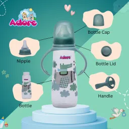 England 2 in 1 Narrow Neck Anti-Colic Feeding Bottle - BIS approved - 250 ml-picture-18