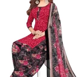 Unstitched Crepe Salwar Suit Material Printed-image-68