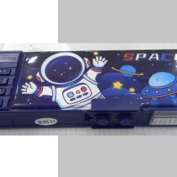 Space Password Pencil Box for Children, Astronaut , Function and Departments, Special Buttons Art Plastic Pencil Box-13