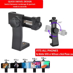 AMUSING Latest Mobile Phone Stand Clip Holder Adjustable Angle & Height All Smartphone Tripod, Tripod Bracket, Monopod, Monopod Kit image 3
