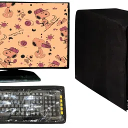 Wacky Computer Cover Full Set for 22 inch Computer Monitor, Keybord (8*18 Inch) and CPU (7.5*18*16 Inch)- CC-22-IN-ORG-DOG_P1-8