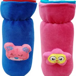 Bottle Cover for /Wide Neck Feeders Soft Plush Stretchable Baby Feeding Bottle Cover with Easy to Hold Strap | Suitable for 260ml & 330ml (Pack of 2)-13
