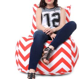 XXXL Cotton Canvas Stripes Printed Fillers Bean Bag Chair With Bean Filling-image-9