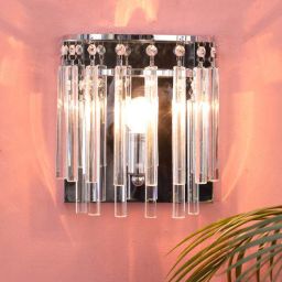 kapoor lampshades Silver Glass Wall Flush Mount Light (Black)-picture-42