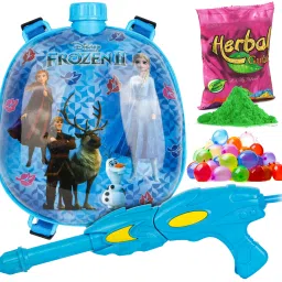 Holi Pichkari High Pressure Gun Back Holding Tank of 1 Pkt Color & 100 Balloons Water Gun-40