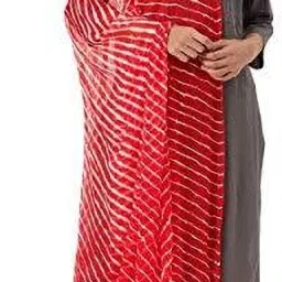 Chiffon Striped Red Women Dupatta-14