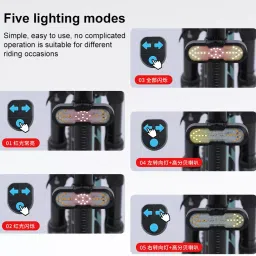 linist Bicycle Turn Signals Remote Control Indicator LED Rear Light USB Rechargeable LED Rear Break Light image 5