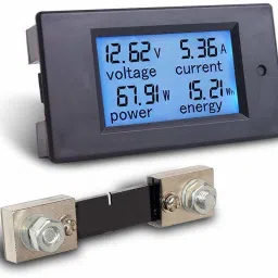 DC Energy Meter 4 in 1, 6.5V-100V 100A (10kW) Power Meter Digital Display with Blue Back Light Voltmeter-2