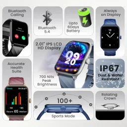 Cellecor M5 PLUS 2.01" IPS HD Display | 700 NITS | BT-Calling | AOD | IP67 | BT v5.4| Smartwatch image 5