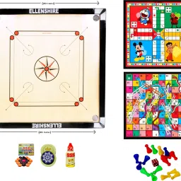 20X20 Inch Funky Small Carrom Board With Free Ludo & Snakes Carrom Board Game-image-69