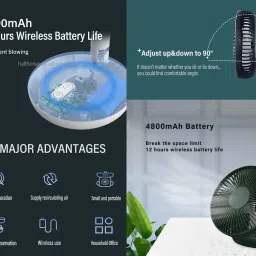 CRAFTIFY USB Rechargeable Oscillating LED Light Wall-Mounted USB Rechargeable Oscillating LED Light Wall-Mounted USB Air Cooler image 5