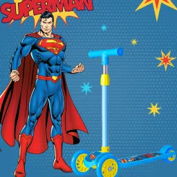 Superman - 3 Wheel Scooter for Kids, Lightweight|Foldable & Adjustable Height-21