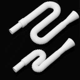 (P OF 2) PVC HOSE PIPE FOR WASH BASIN/ SINK 1.117 PVC Kitchen Pipe for Sink/ Waste/ Wash Basin Expandable & Flexible Drain Pipe Hose Pipe-image-100