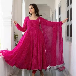 Printed Georgette Stitched Anarkali Gown-image-5
