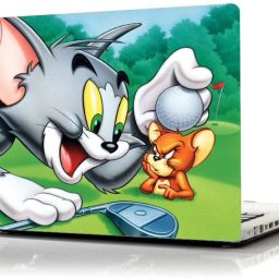 Yellow Alley Cartoon Laptop Sticker|Tom And Jerry Personalized Laptop Sticker|Laptop Skin Covers For All Models| HD Quality Laptop Protector Eco-Vinyl Paper Laptop Decal 15.6-image-1
