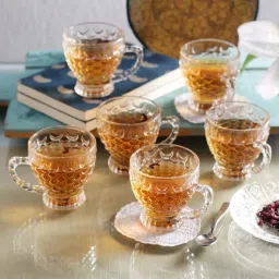 ceradeco Fishy 200ml Transparent Glass (Set of 6) Tea Cup-picture-30