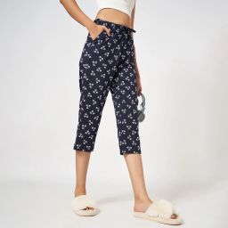 Women Dark Blue Capri-image-3