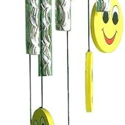 Smiley Face Wind Chime – Cheerful Hanging Décor Aluminium, Plastic, Wood Windchime-image-26