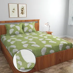 280 TC Cotton Double Printed Fitted (Elastic) Bedsheet-picture-22
