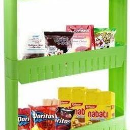 3 Tier Kitchen Trolley, Easy-To-Move Slide Out Shelf Slim Rack Green Plastic Kitchen Trolley-image-38