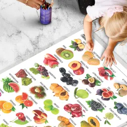 go woo 2 IN 1 FRUITS AND VEGETABLES Educational chart with Lamination image 5