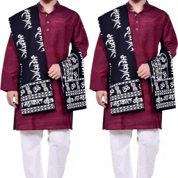 Pure Cotton Printed Black Men Dupatta-15