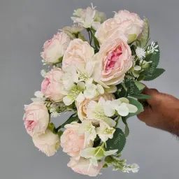 litleo Home, Office, Event & Gifting Use (Without Vase) Multicolor Rose, Lily Artificial Flower image 2