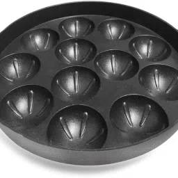 Appapatram Grill 3 layer Non-Stick 12 Cavity Paniarakkal with Lid 1 L capacity 24 cm diameter-5