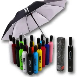 Folding Wine Bottle Shape Mini Compact Foldable Umbrella with Plastic Case Umbrella-image-75
