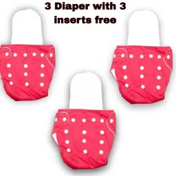 Diapers with 3 Free Inserts – Adjustable, Washable & Eco-Friendly (Red)-19