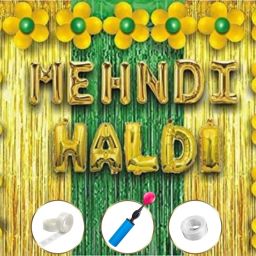 Solid Haldi & Mehandi Decoration set - Haldi Ceremony Decoration Balloon-28