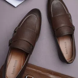 Brown Slipon Style Comfortable Monk Strap Shoes for Men (RGFM) - Size UK 6 Monk Strap For Men-image-3