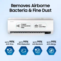 samsung Convertible 5-in-1 Cooling 2023 Model 1 Ton 3 Star Split Inverter AC- White image 4