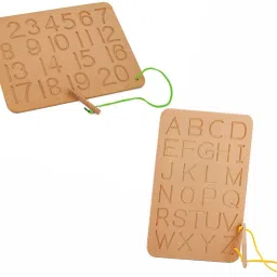 Wooden Combo of 1-20 Numbers & English Alphabets Tracing Board - Writing Practice Tracing Boards for Kids-7