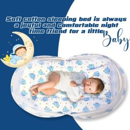 pandaoriginals Cotton Infants Washable Mosquito Net Baby Bedding for New Born Baby Bedding Set with Pillow StrongZipper Mosquito Net image 2