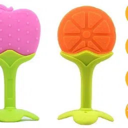 Silicone BPA Free Fruit Shape Teethers for Baby/Infants (Apple & Orange) Teether-picture-17