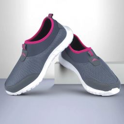 Riya-51 sports shoes for women without laces | Running shoes for girls stylish latest design new fashion | casual sneakers for ladies | Slip on grey shoes for jogging, walking, gym & party Walking Shoes For Women-image-85
