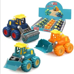 set of 3 Construction Vehicle Toy for Kids, Friction Tractor toys-image-48