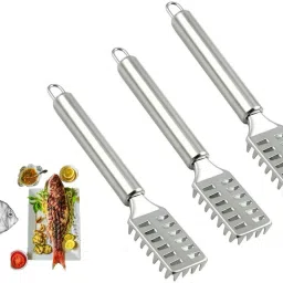Stainless Steel fish scale remover scraper Peeler cutter Fish Cleaning Brush C Fish Scaler-8