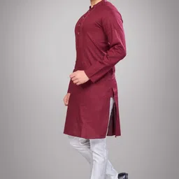jugg jugg jeeyo Men Self Design Khadi Silk Straight Kurta-picture-31