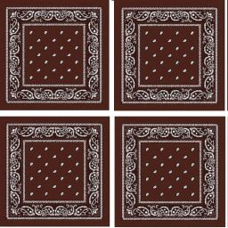 PAROPKAR Paisley 12 piece Cowboy Handkerchife Cotton Hanky ["Brown"] Handkerchief-image-99